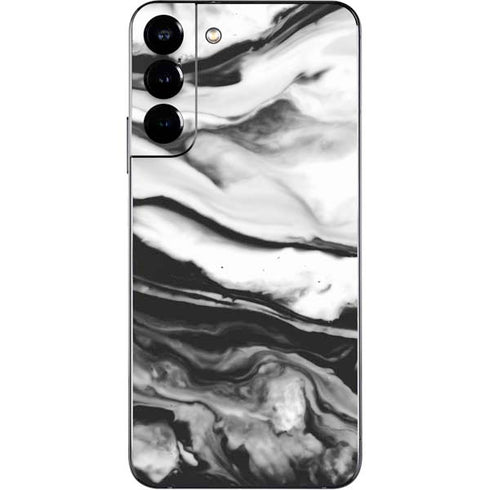 Black and White Marble Ink Galaxy S22 Plus Skin